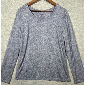 Born Brand Womens Shirt L Long Sleeve Gray Soft‎ Round Neck  Casual